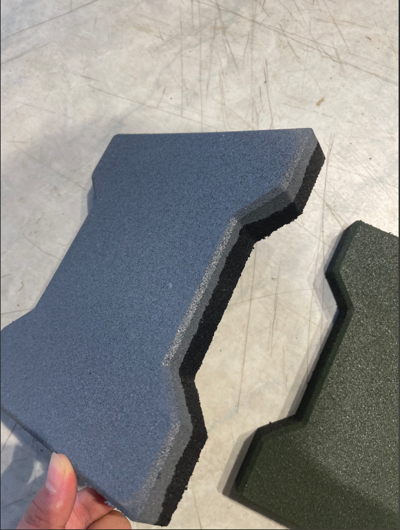 Interlocking Dog Bone Shape Rubber Flooring Tiles for Playground & Garden Walkway Custom Cutting & Moulding Services Available
