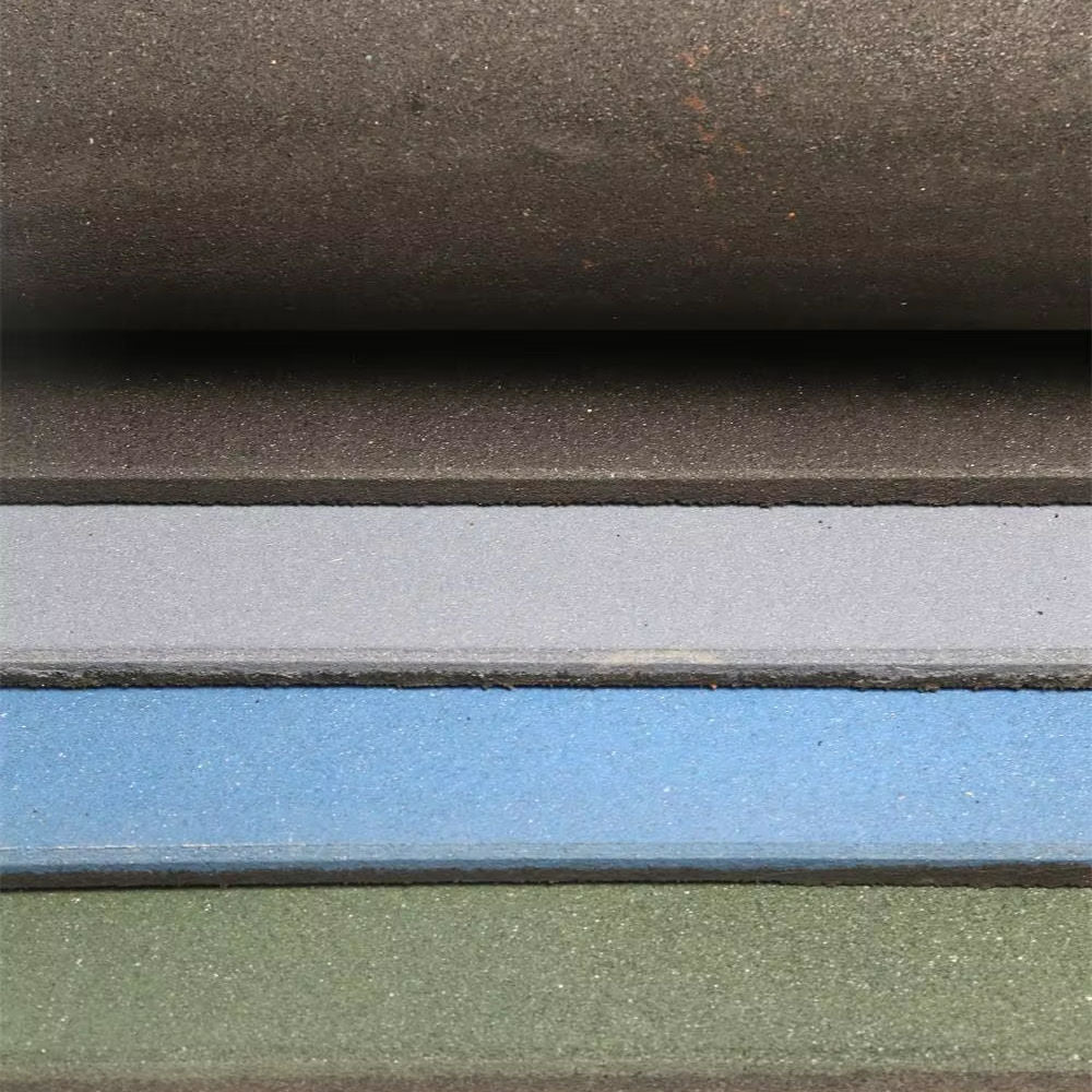 Protective Floor Outdoor Square Rubber Mat 10-50mm Black Surface