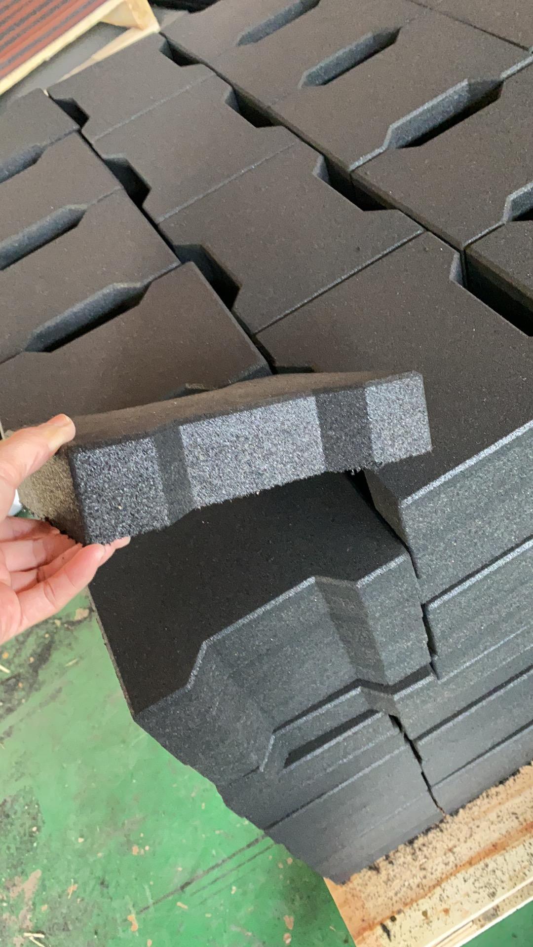 Interlocking Dog Bone Shape Rubber Flooring Tiles for Playground & Garden Walkway Custom Cutting & Moulding Services Available