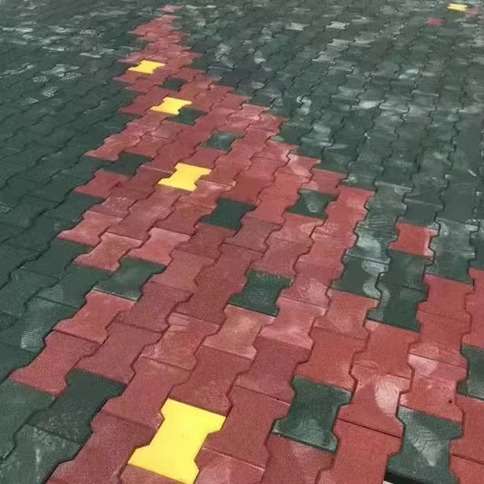 Interlocking Dog Bone Shape Rubber Flooring Tiles for Playground & Garden Walkway Custom Cutting & Moulding Services Available