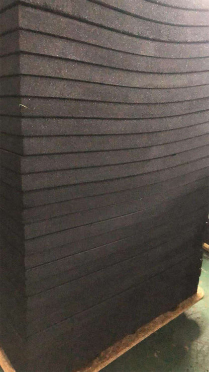 Protective Floor Outdoor Square Rubber Mat 10-50mm Black Surface